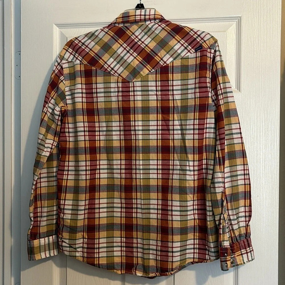 Pendleton Madras men’s plaid pearl snap western shirt size medium - Picture 6 of 11